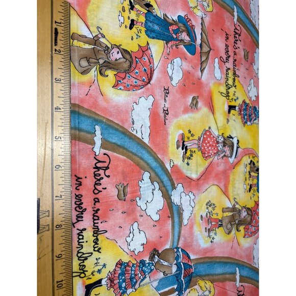 Roth Greeting Card Fabric Theres A Rainbow in Every Raindrop Kids & Umbrellas Pr - Picture 5 of 9